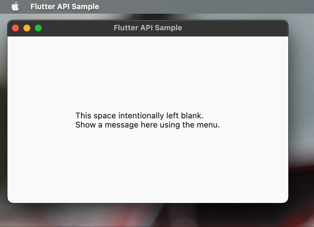 Barra del menu di MacOS con Flutter Desktop